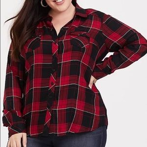 Torrid ‘Taylor’ Camp Plaid Button Down